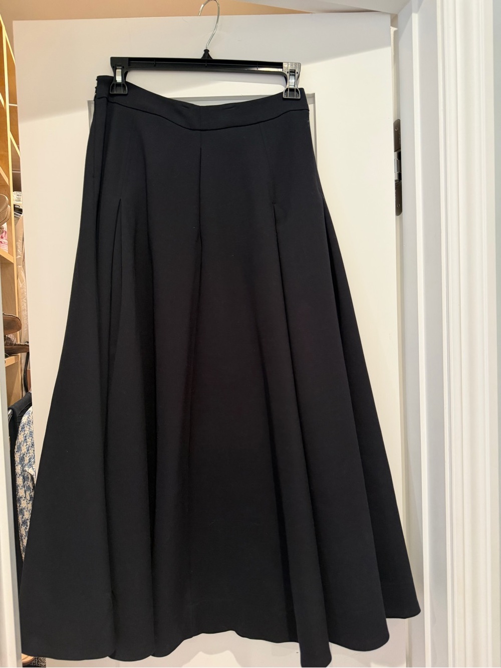 Reformation Full Midi Pleated Skirt in Dark Navy